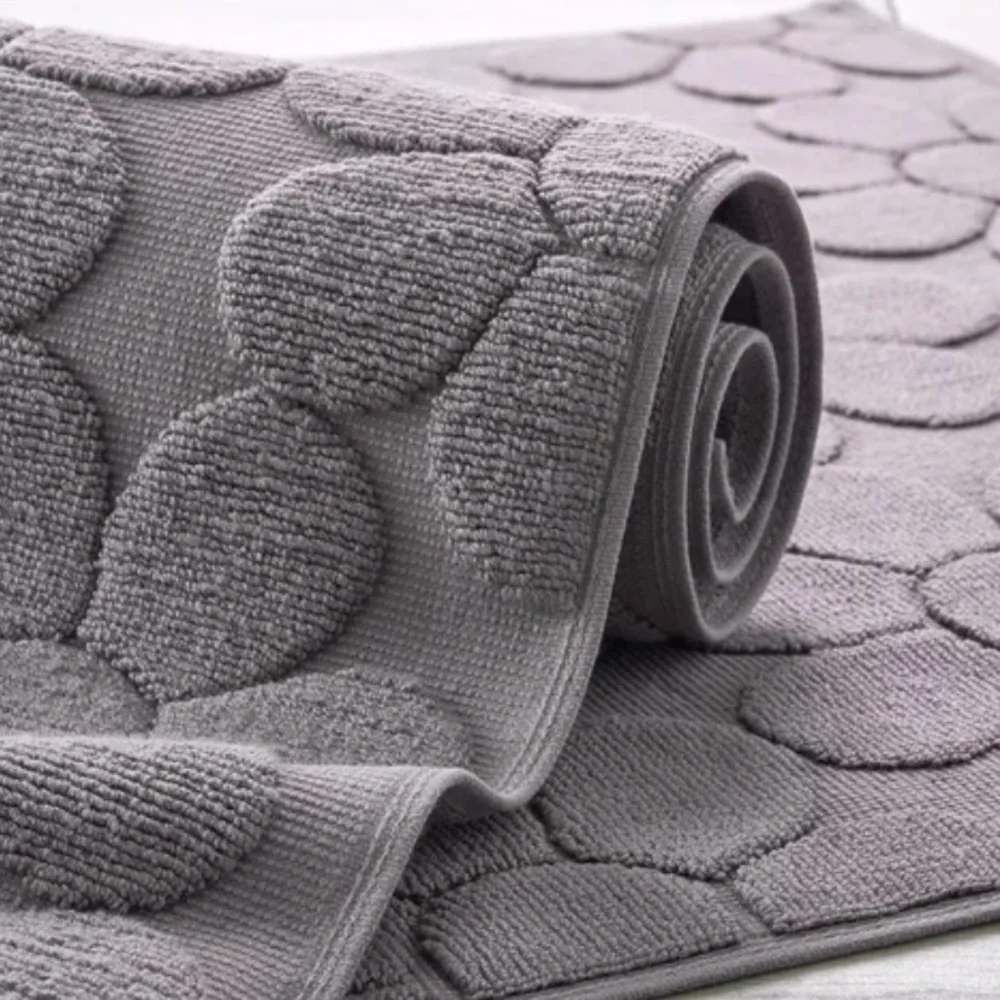 Charisma Daisy Cotton Bath Mat 20x34 in Gunmetal Grey #2